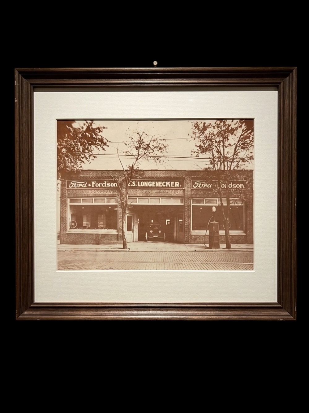 Vintage E.S. Longenecker Ford & Fordson Dealership Sepia Photo Print (11x14)